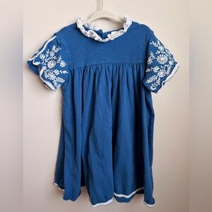 Next Blue Embroidered Kids Dress